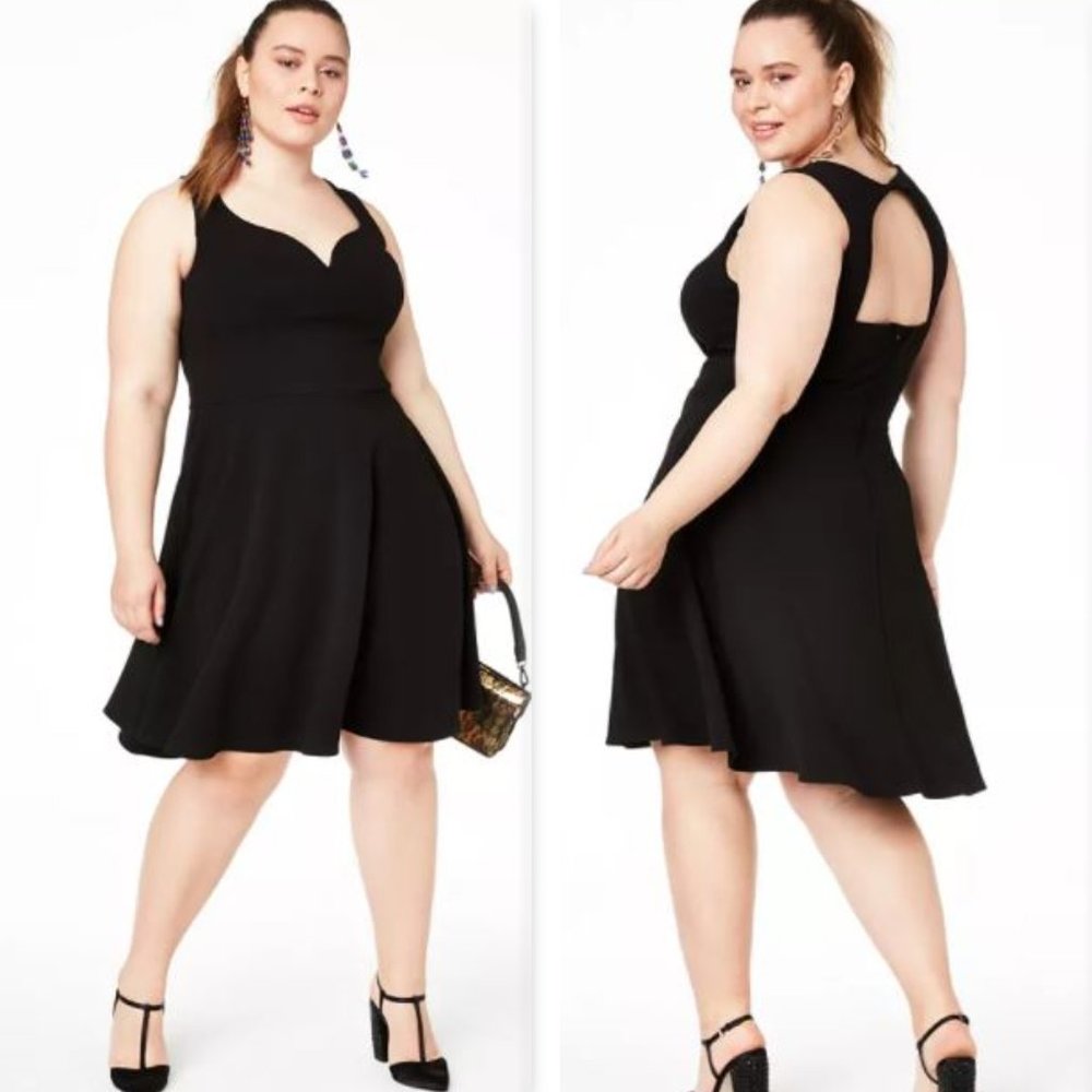 B. Darlin Open Back Fit & Flare Dress